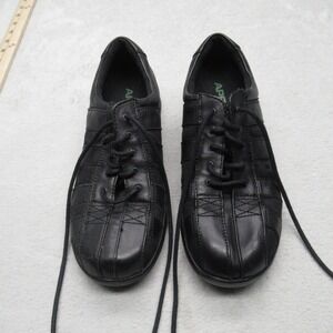 Apex Shoes Womens 8.5 Extra Wide Black Leather Eliza Comfort‎ Oxford Casual READ